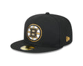 Boston Bruins NHL New Era Men's Black 59Fifty Core Fitted Hat