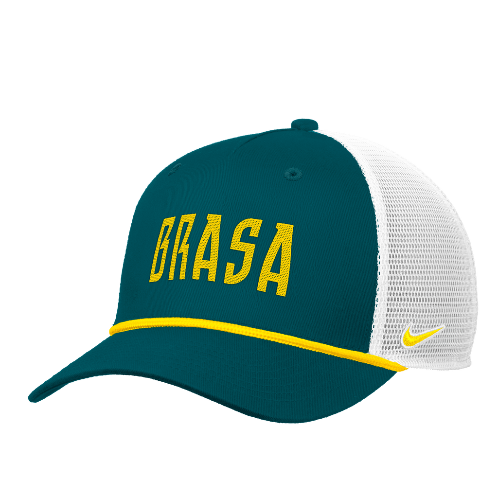 Brazil National Team FIFA Nike Men's Green Rise Rope Trucker Adjustable Hat