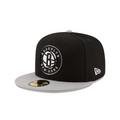 Brooklyn Nets NBA New Era Men's Black/Grey 59Fifty Two Tone Fitted Hat