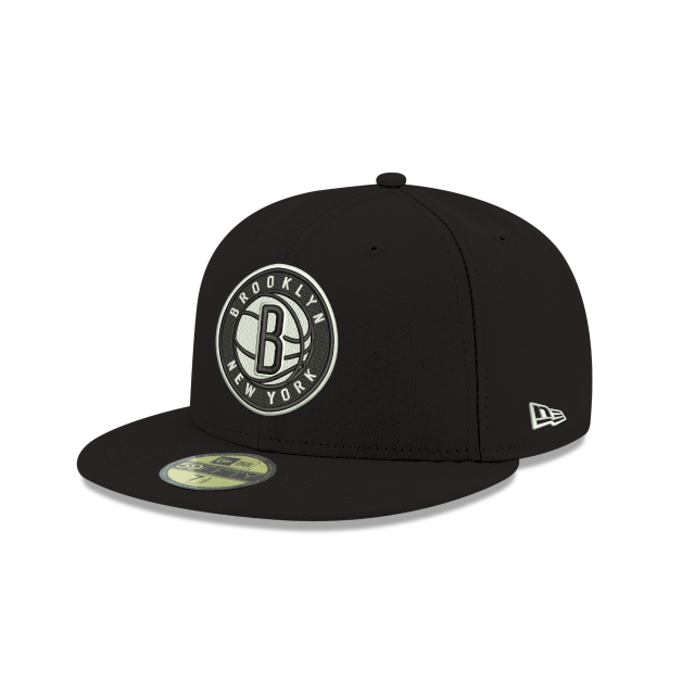 Brooklyn Nets NBA New Era Men's Black 59Fifty Alternate Fitted Hat
