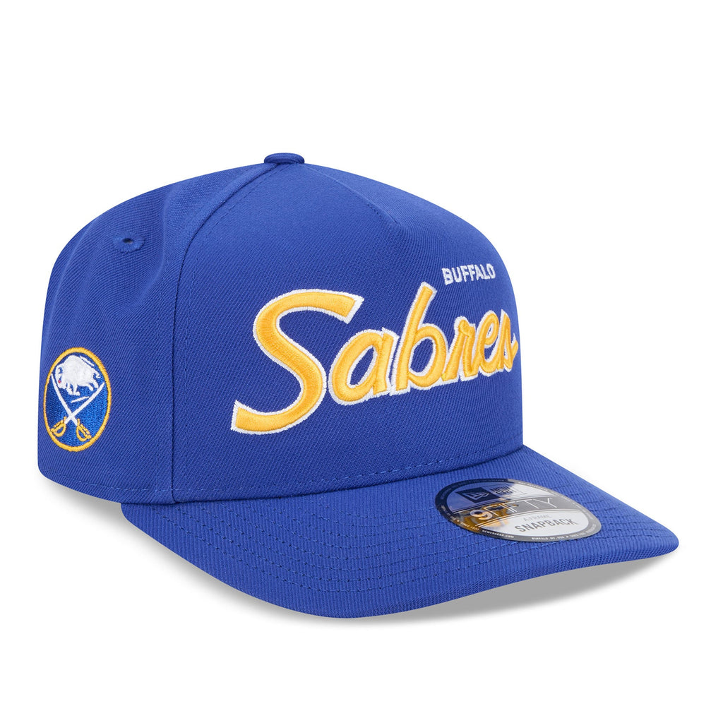 Buffalo Sabres NHL New Era Men's Royal 9Fifty Script A-Frame Snapback Hat