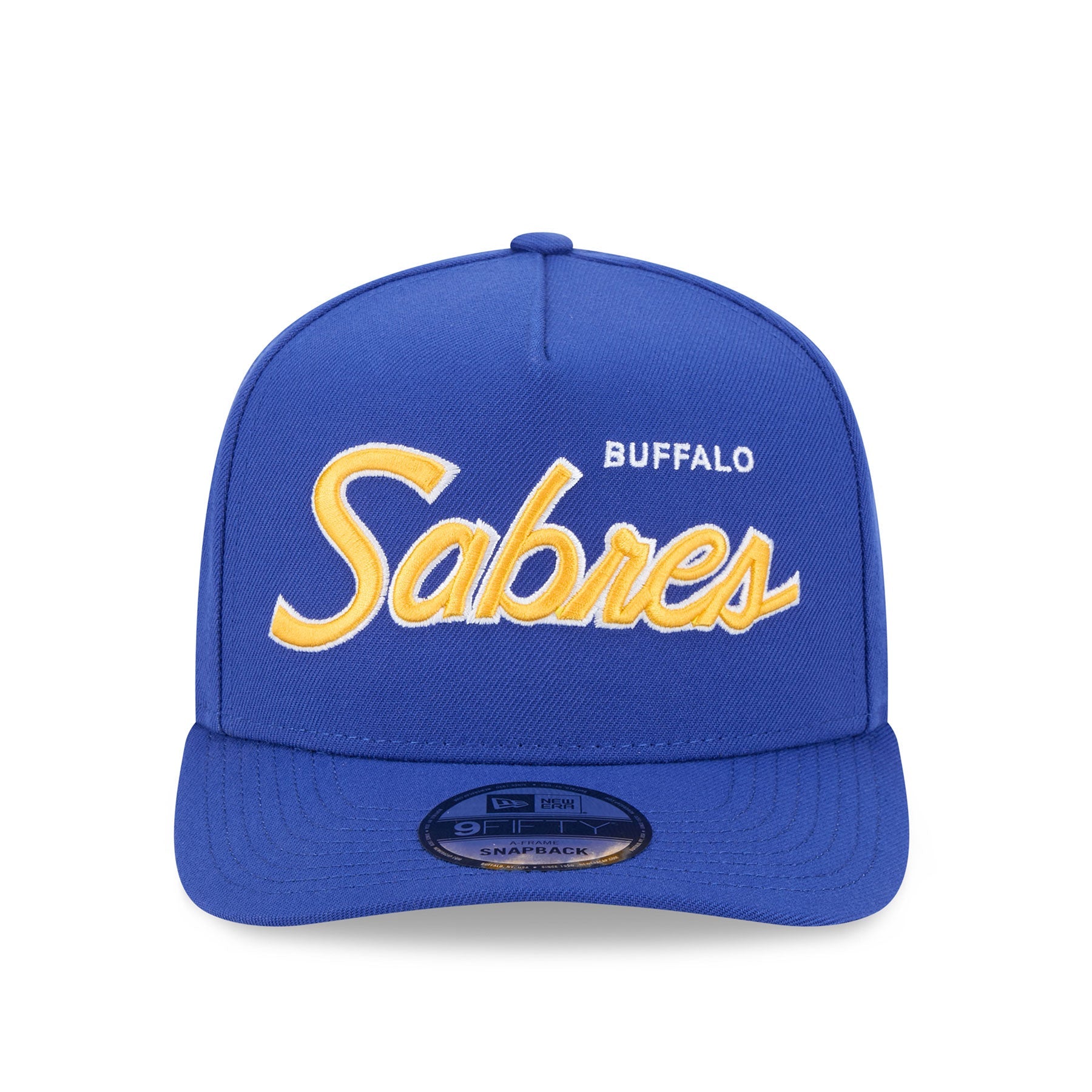 Buffalo Sabres NHL New Era Men's Royal 9Fifty Script A-Frame Snapback Hat