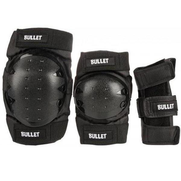 Bullet Pad Set Adult Wrist - Knee - Elbow Black
