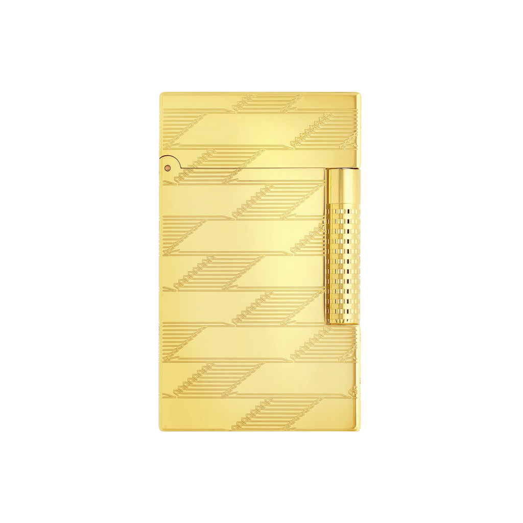 S.T. Dupont Le Grand Guilloche Monogram 1872 Gold Lighter/Briquet C23178