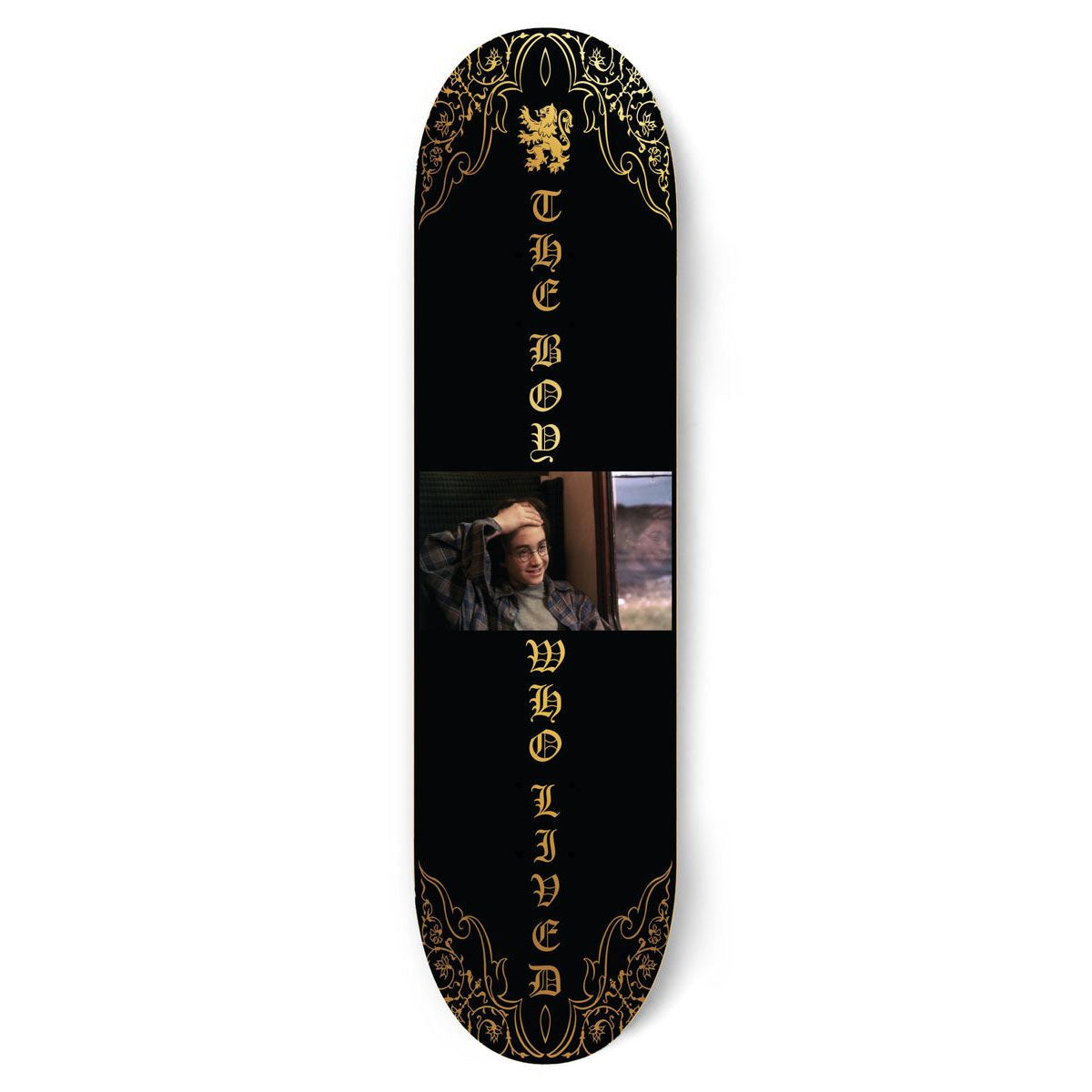 Color Bars Skateboard Deck Harry Potter Boy Who Lived Skate Gold Foil 8.38"
