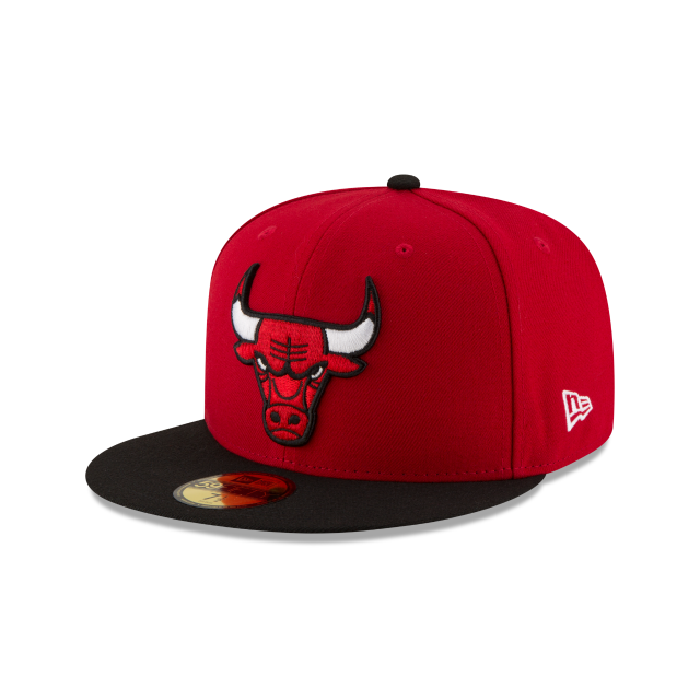 Chicago Bulls NBA New Era Men's Red/Black 59Fifty Two Tone Fitted Hat
