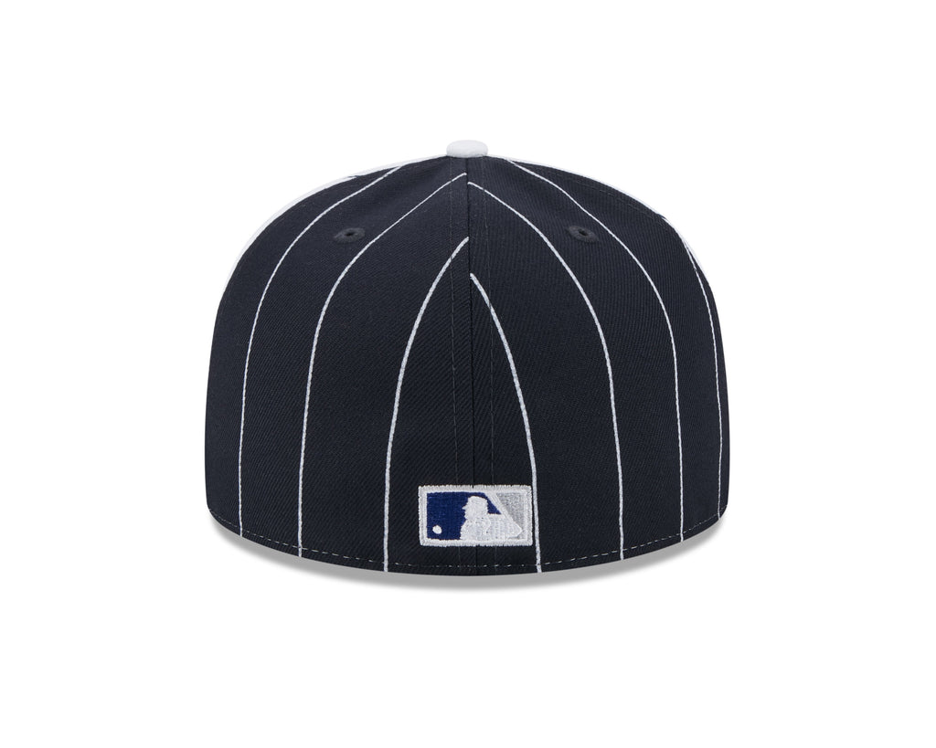 Chicago Cubs MLB New Era Men's Navy 59Fifty Two Tone Pinstripe Fitted Hat