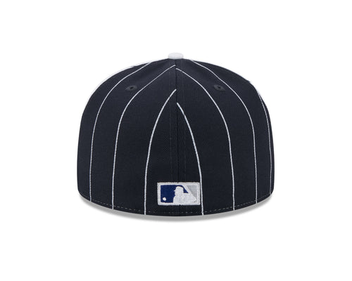 Chicago Cubs MLB New Era Men's Navy 59Fifty Two Tone Pinstripe Fitted Hat