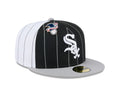 Chicago White Sox MLB New Era Men's Black 59Fifty Two Tone Pinstripe Fitted Hat