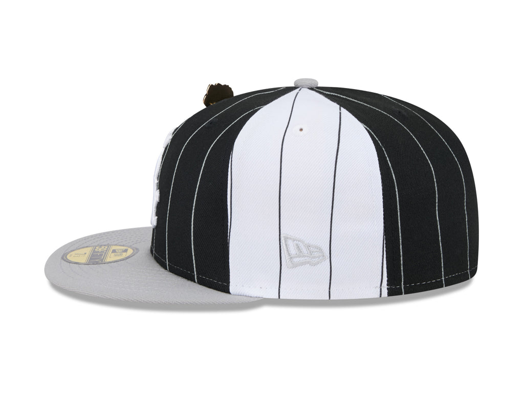 Chicago White Sox MLB New Era Men's Black 59Fifty Two Tone Pinstripe Fitted Hat