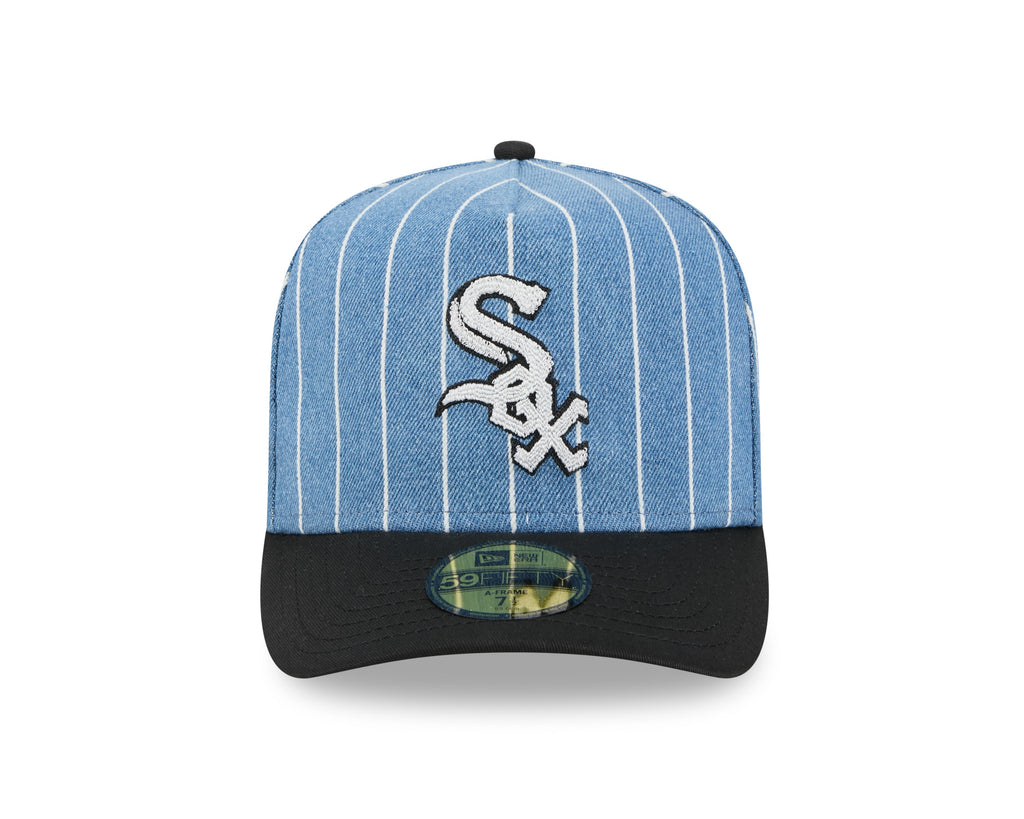 Chicago White Sox MLB New Era Men's Light Blue/Black 59Fifty A-Frame Parallel Fitted Hat
