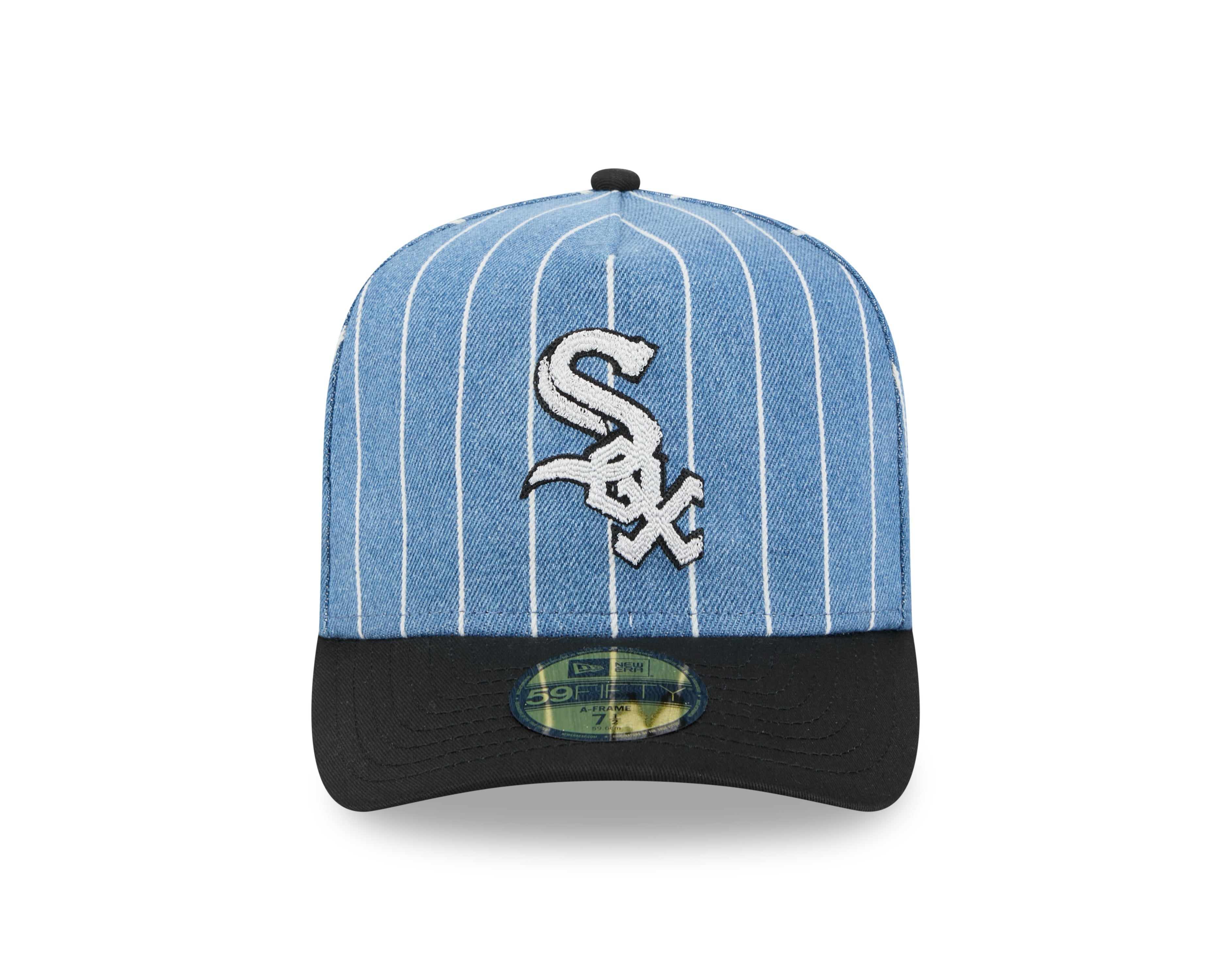 Chicago White Sox MLB New Era Men's Light Blue/Black 59Fifty A-Frame Parallel Fitted Hat