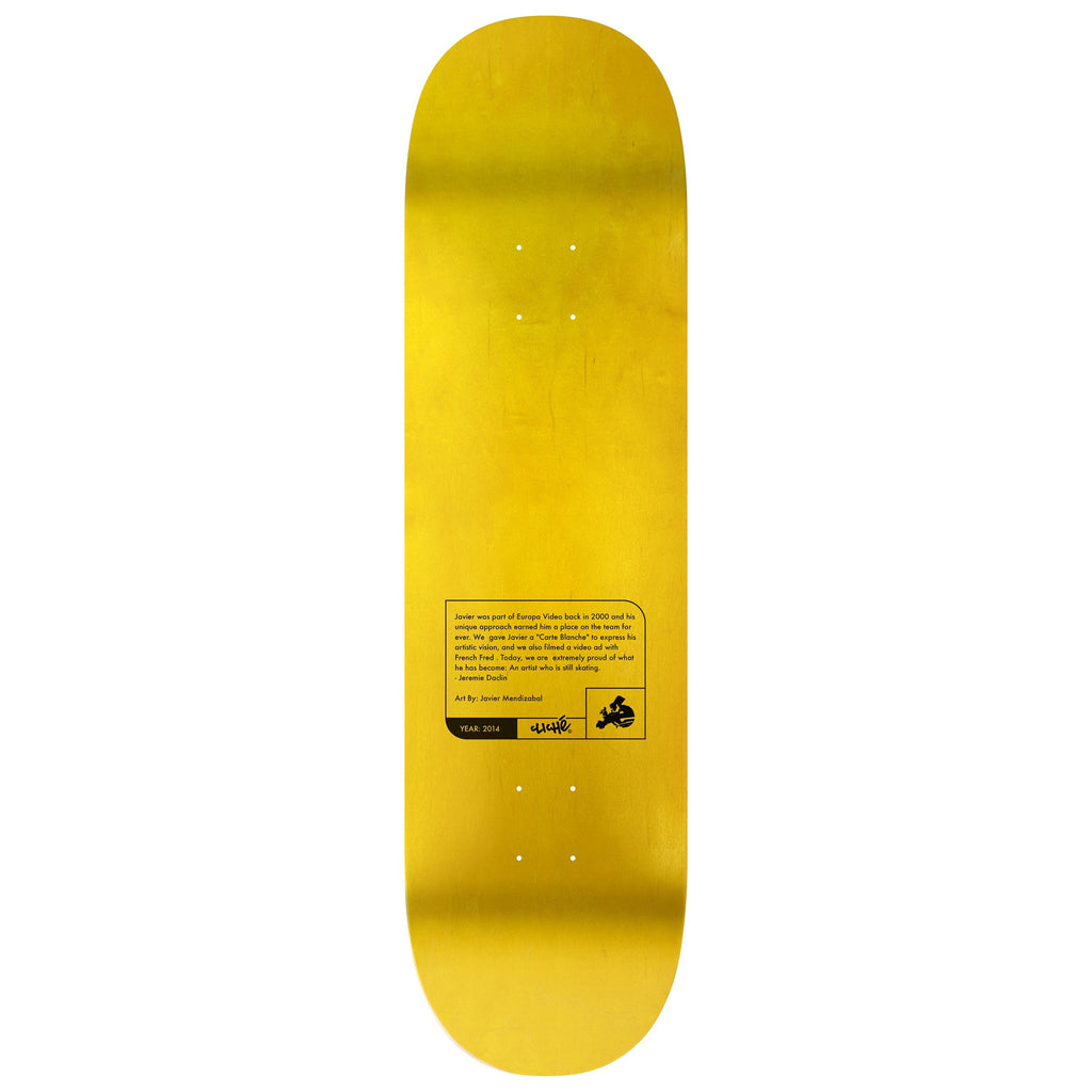 Cliche Skateboard Deck Javier Mendizabal Griptape Art 8.25" x 31.7"