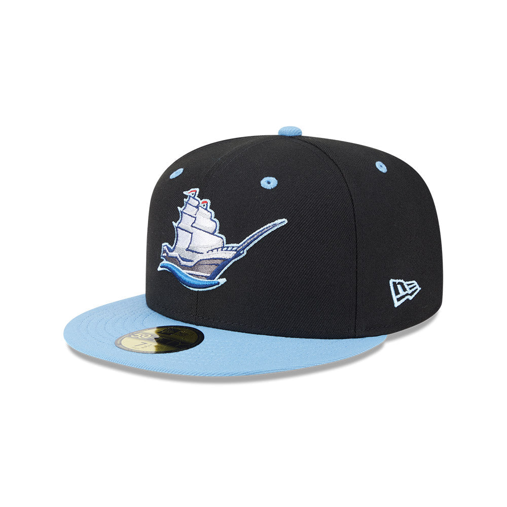 Columbus Clippers MiLB New Era Men's Black/Light Blue 59Fifty Alternate Authentic Collection Fitted Hat