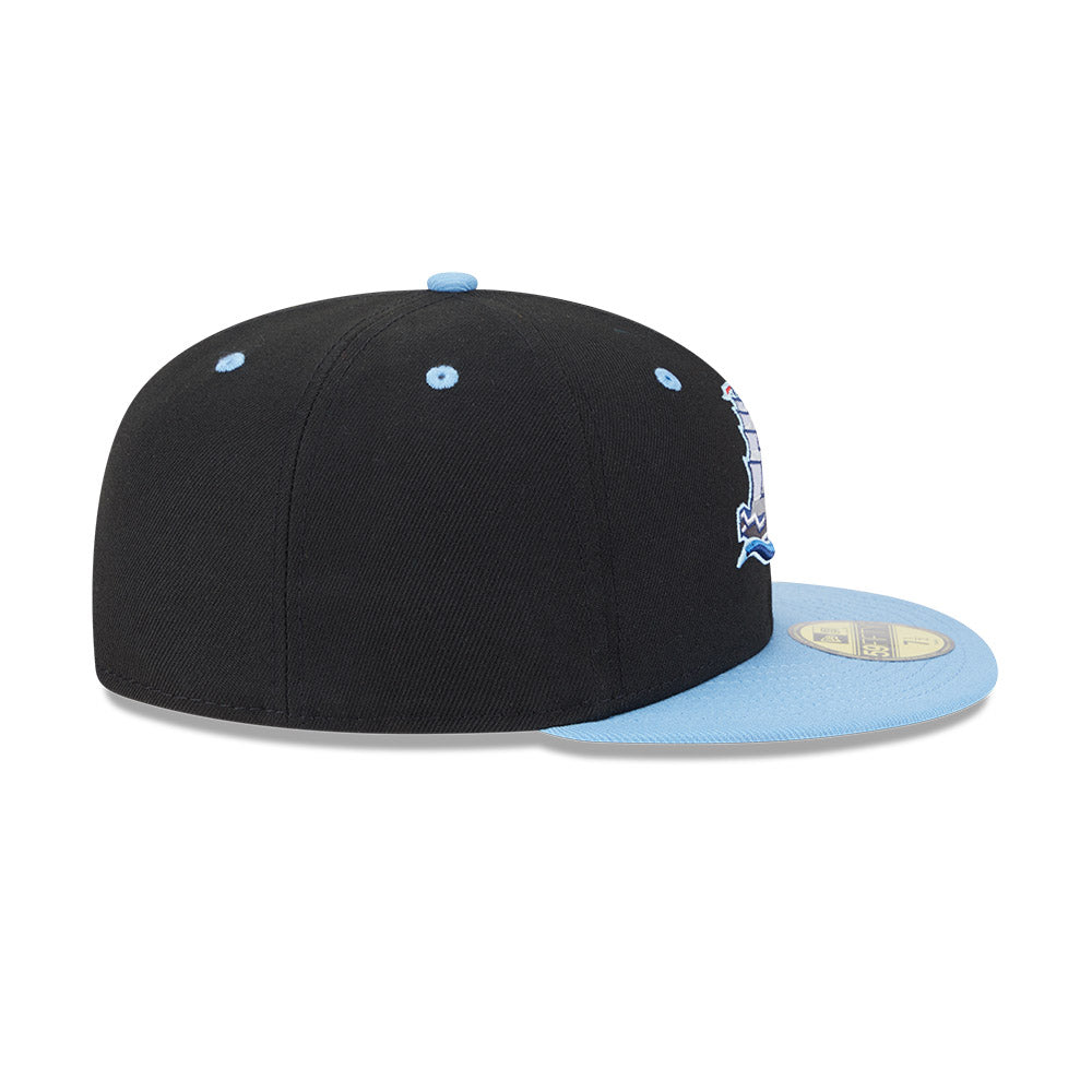 Columbus Clippers MiLB New Era Men's Black/Light Blue 59Fifty Alternate Authentic Collection Fitted Hat