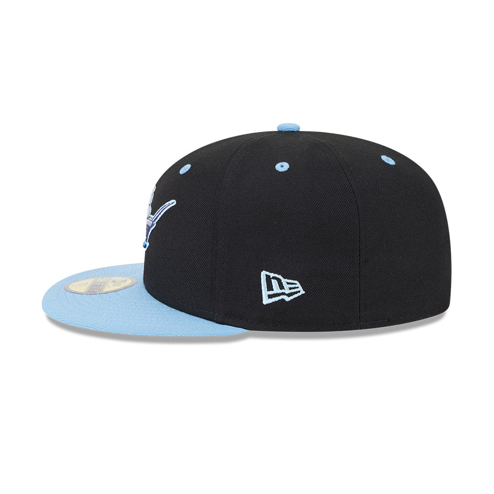 Columbus Clippers MiLB New Era Men's Black/Light Blue 59Fifty Alternate Authentic Collection Fitted Hat