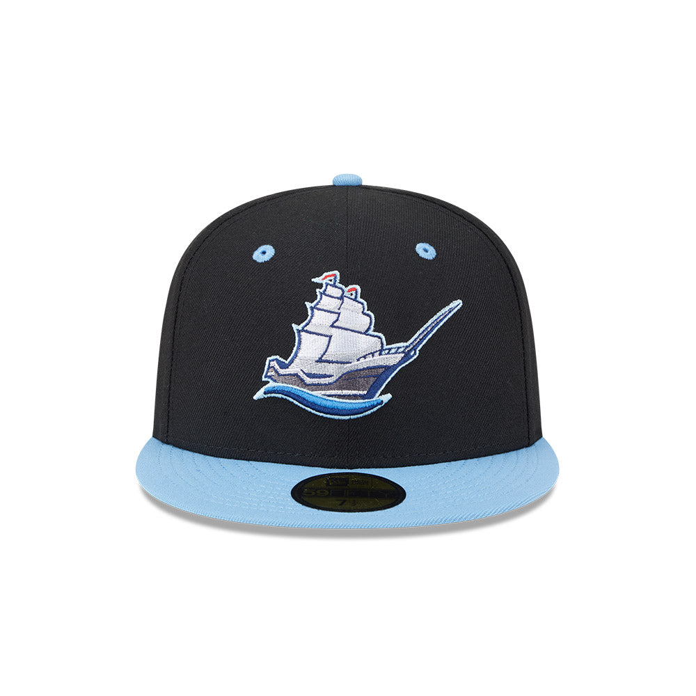 Columbus Clippers MiLB New Era Men's Black/Light Blue 59Fifty Alternate Authentic Collection Fitted Hat