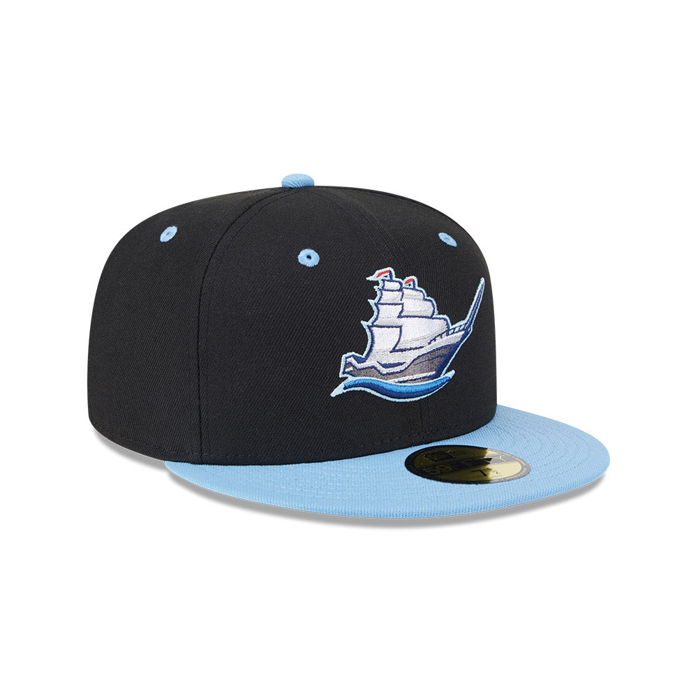 Columbus Clippers MiLB New Era Men's Black/Light Blue 59Fifty Alternate Authentic Collection Fitted Hat