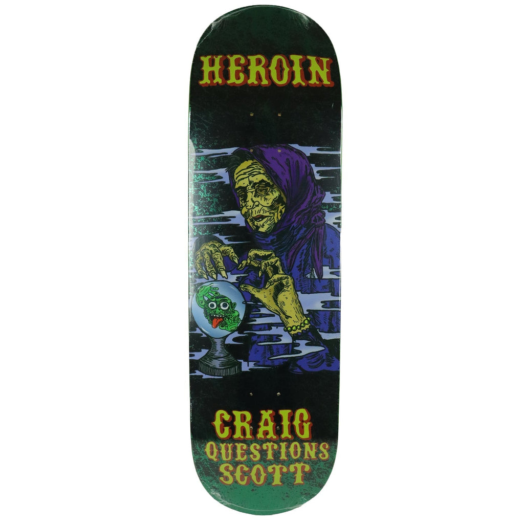 Heroin Skateboard Deck Craig Questions KO2 Fortune Teller 9.25" x 32.5"