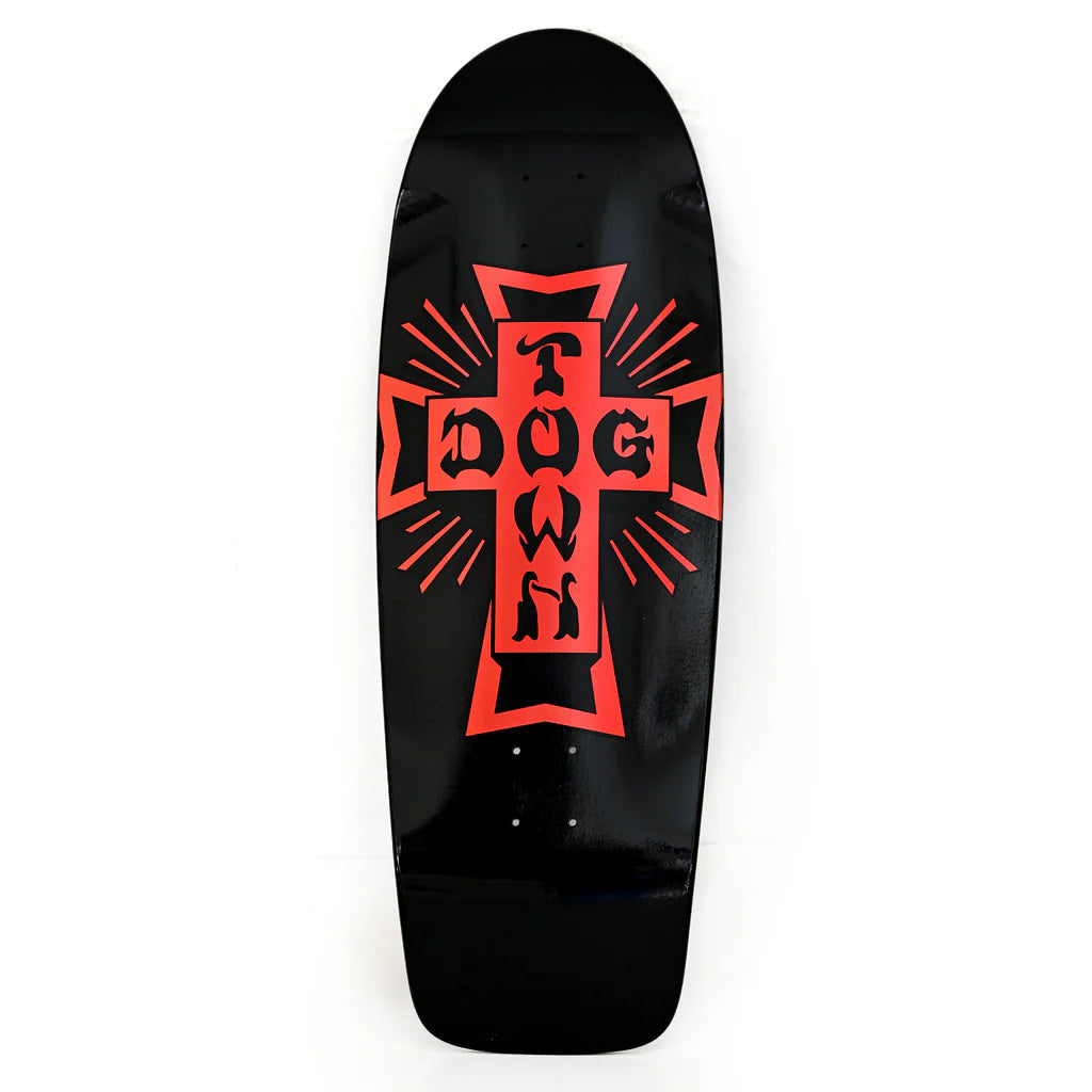 Dogtown Skateboard Deck Cross Logo 70s Rider Black/Red 10" x 30.575"