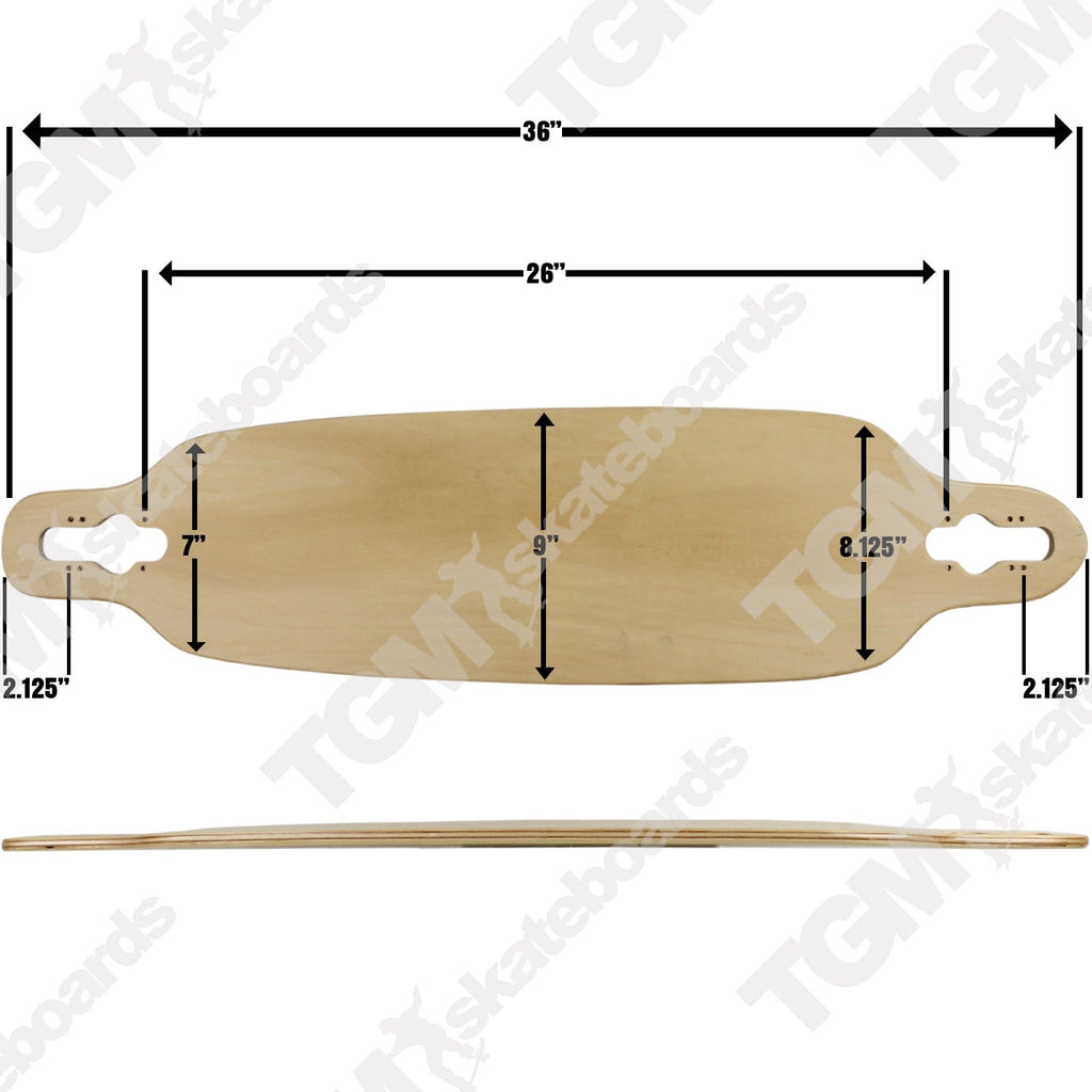 Moose Longboard Complete 9" x 36" Drop Through Stained Pink