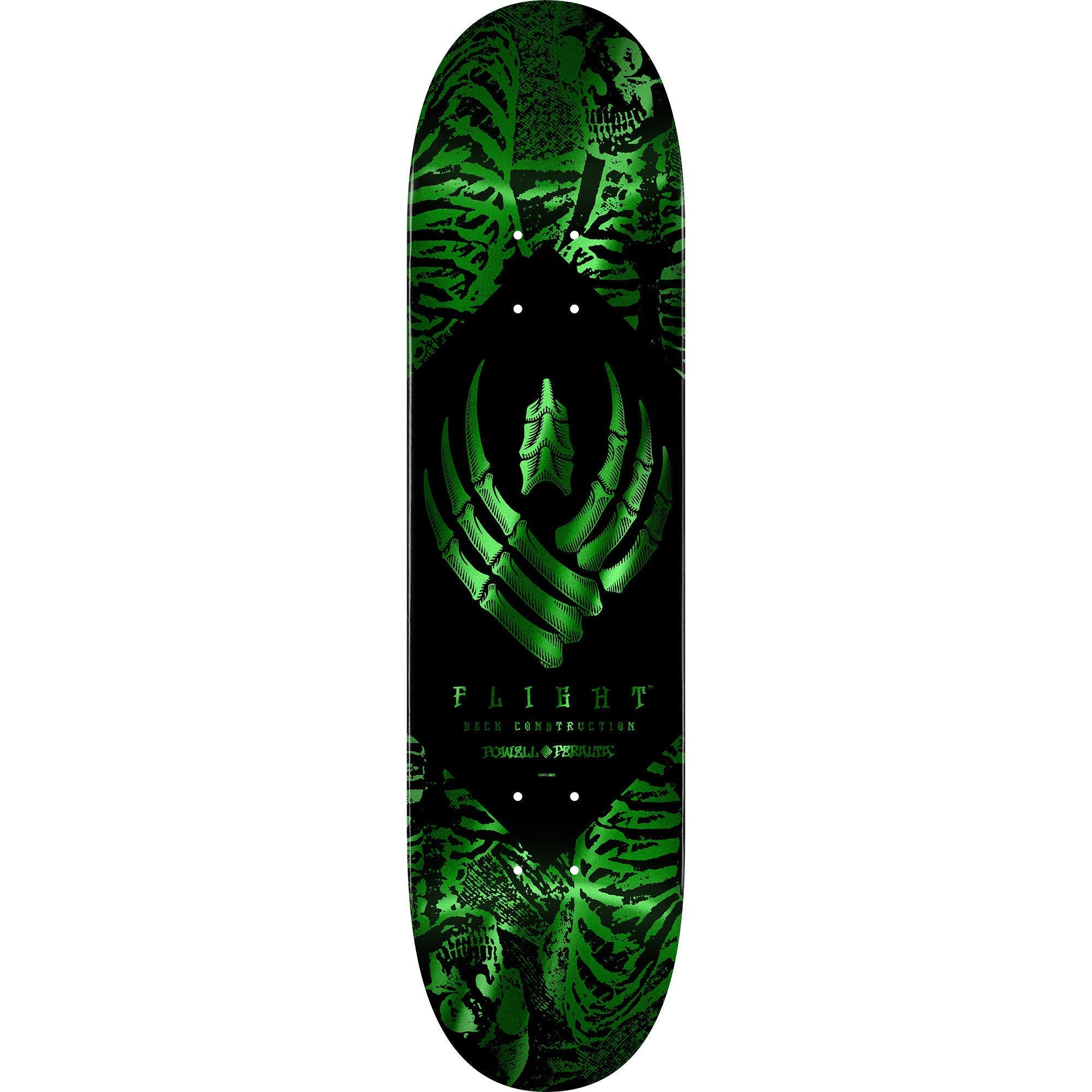 Powell Peralta Skateboard Deck Flight 244 Skeleton Foil Green 8.5" x 32.08"