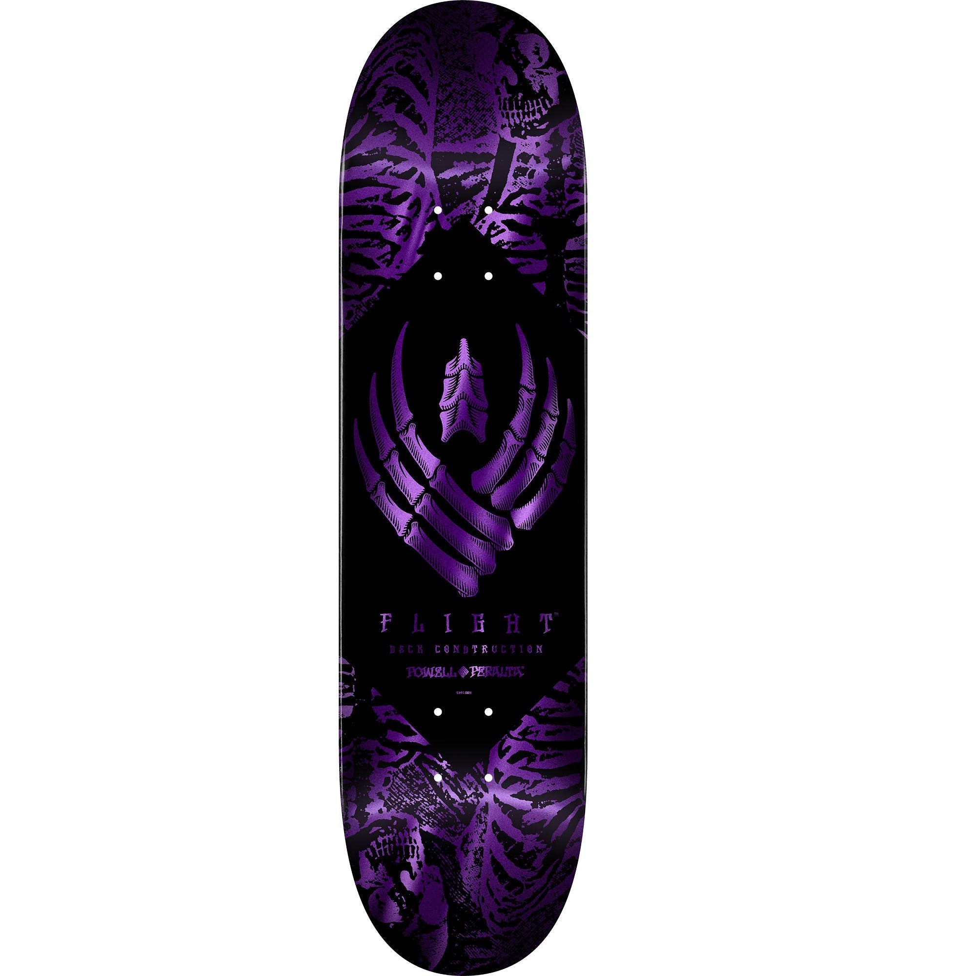 Powell Peralta Skeleton Flight Skateboard Deck - 9.0″ Purple Foil