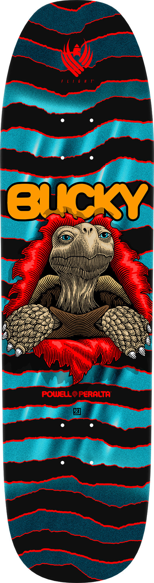 Powell Peralta Pro Bucky Lasek Tortoise Flight Skateboard Deck - 8.62″ Turquoise Foil