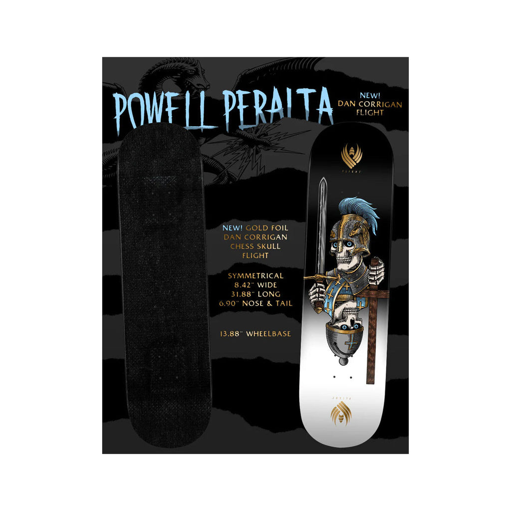 Powell Peralta Skateboard Deck Flight Dan Corrigan Chess Skulls 8.42" x 31.88"