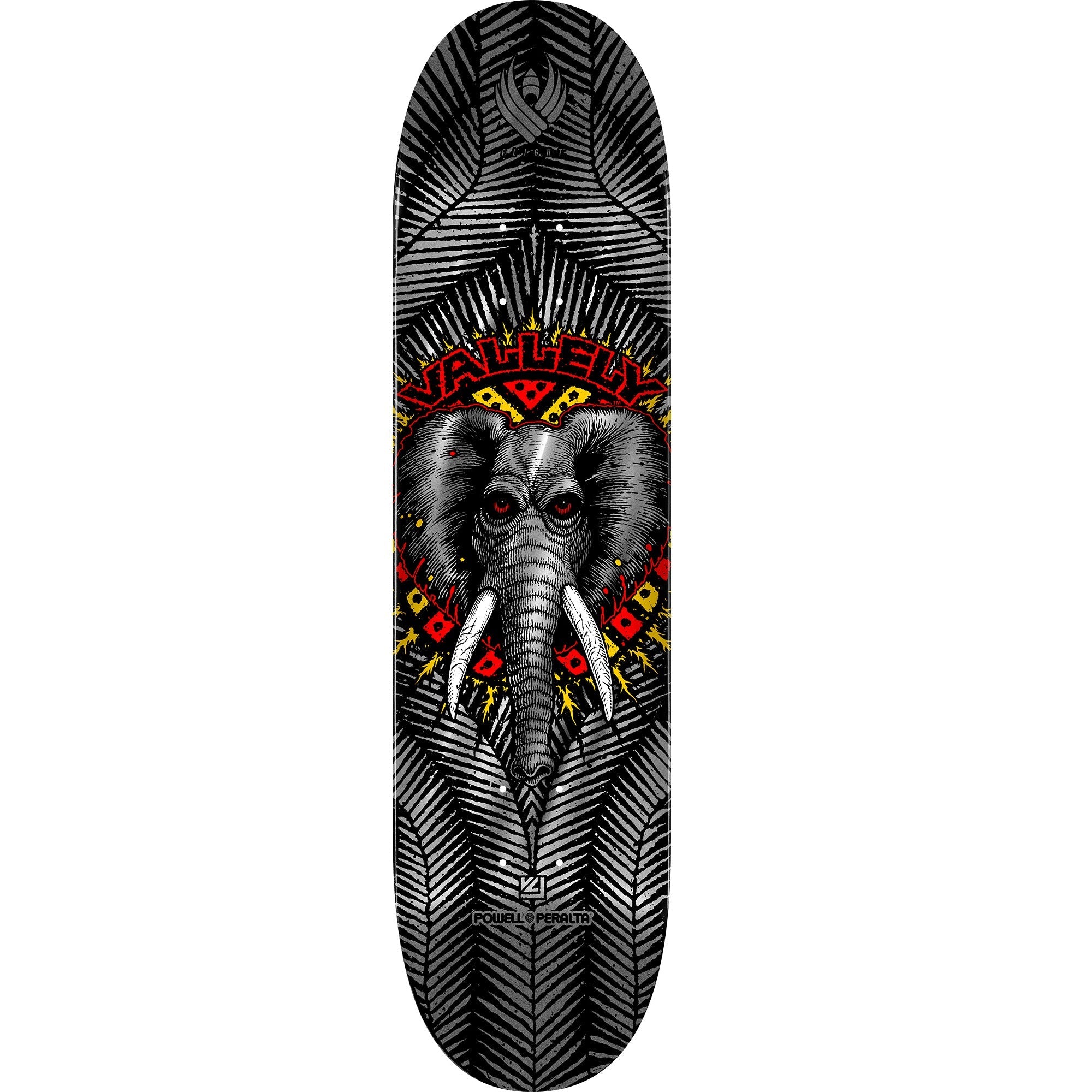 Powell Peralta Mike Vallely Elephant Flight Skateboard Deck - 8.38″ Silver Foil
