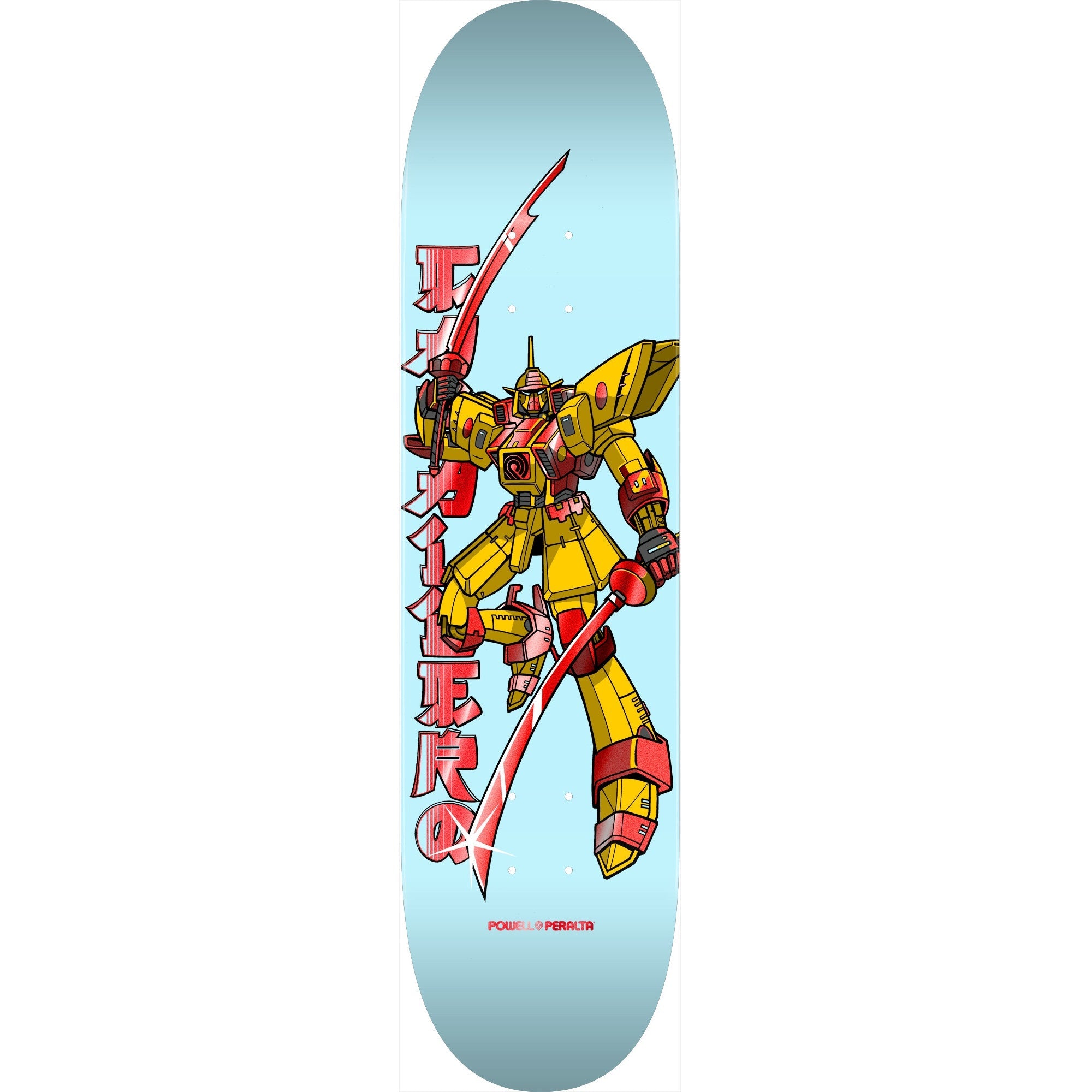 Powell Peralta Steve Caballero Gundam Skateboard Deck - 8.5″ Light Blue/Red Foil