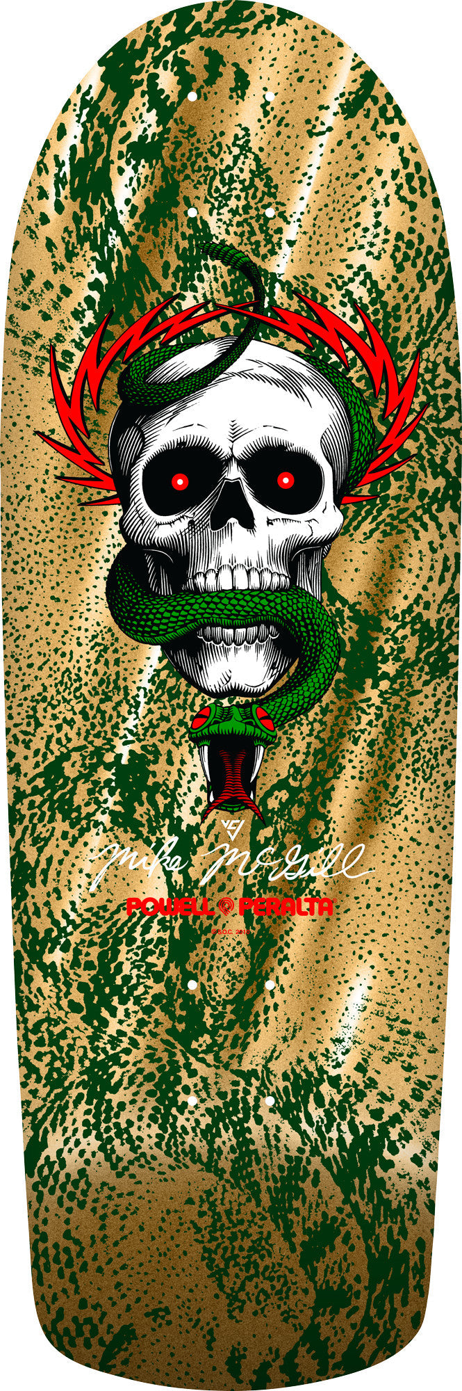 Powell Peralta Mike McGill Skull & Snake Deck - 10″ Gold Foil/Pearl Inks