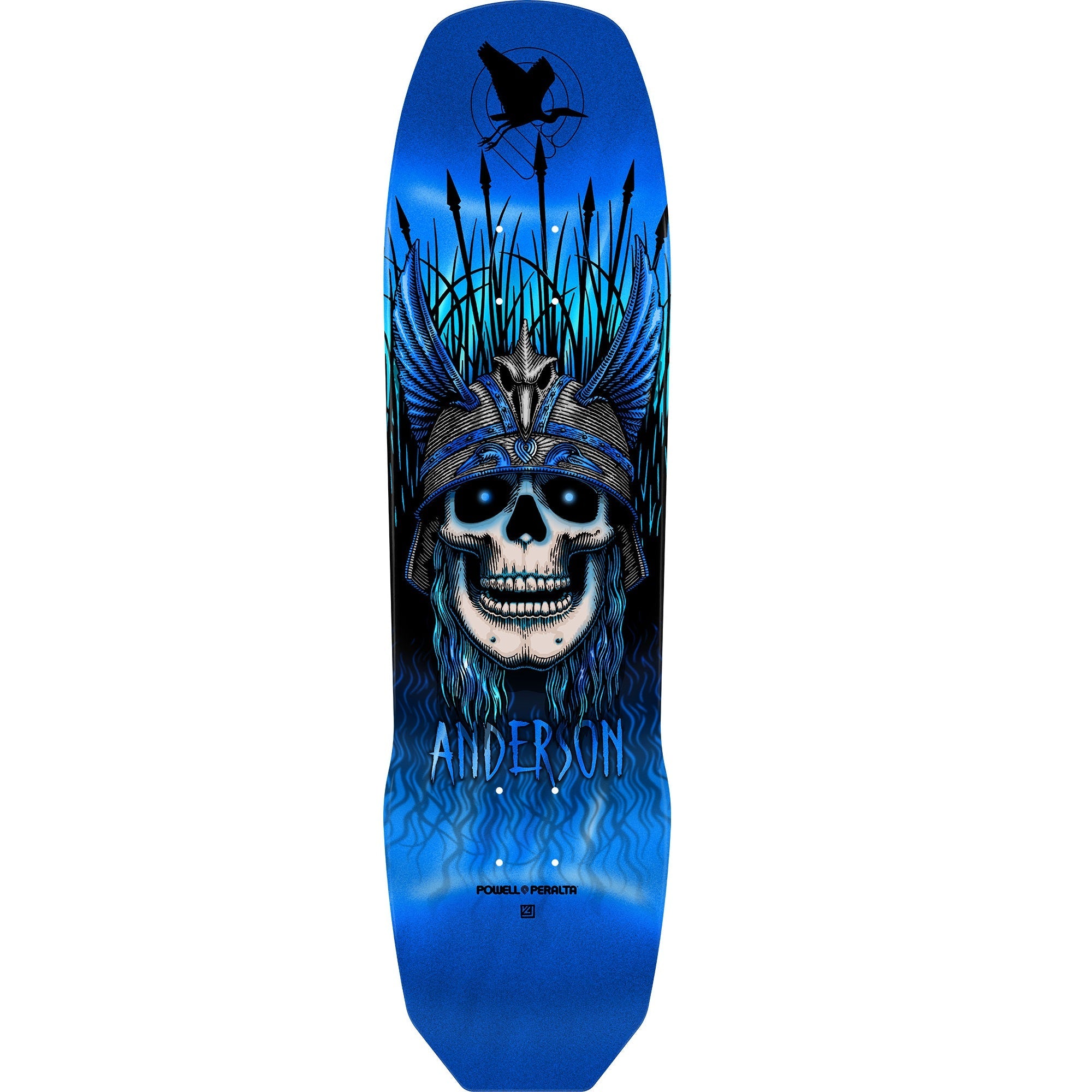 Powell Peralta Pro Andy Anderson Heron 7-Ply Maple Skateboard Deck - 8.45″ Blue Foil