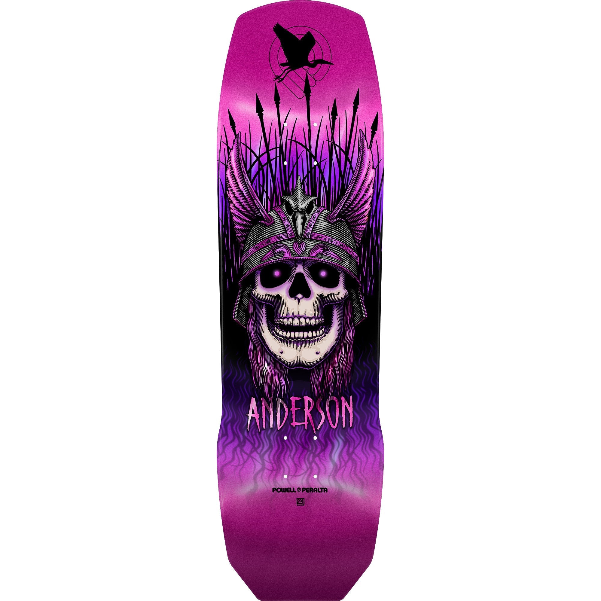 Powell Peralta Skateboard Deck Andy Anderson Heron Skull Pink Foil 9.13" x 32.8"