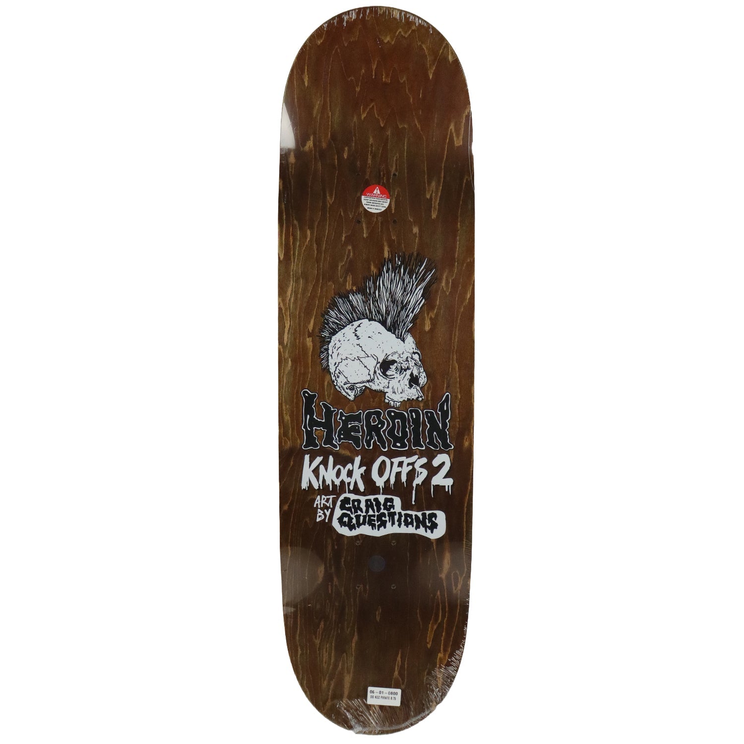Heroin Skateboard Deck Dalton Dern KO2 Pirate 8.75" x 32.25"