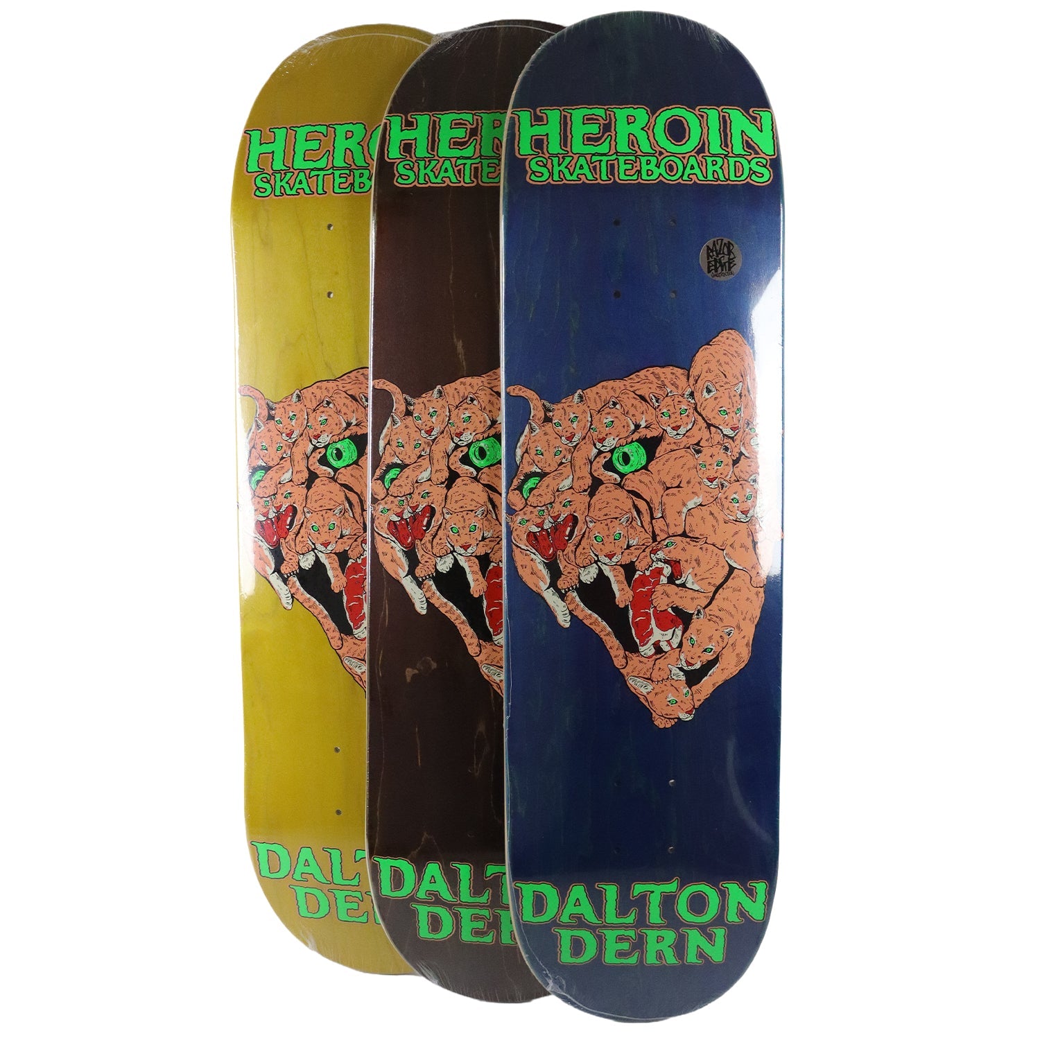 Heroin Skateboard Deck Dalton Dern Panther (Assorted) 8.5" x 32"