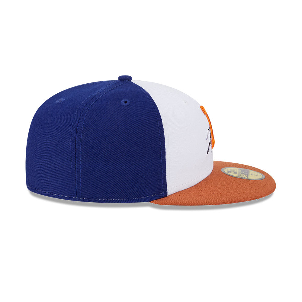 Durham Bulls MiLB New Era Men's White/Orange 59Fifty Authentic Collection Fitted Hat