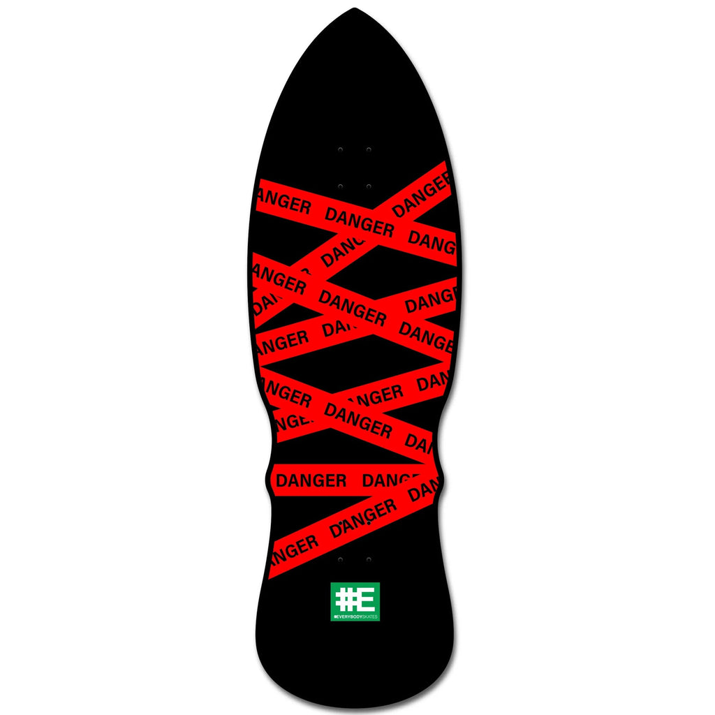 Everybody Skates Skateboard Deck Danger Big Board Black 12.3" x 40"