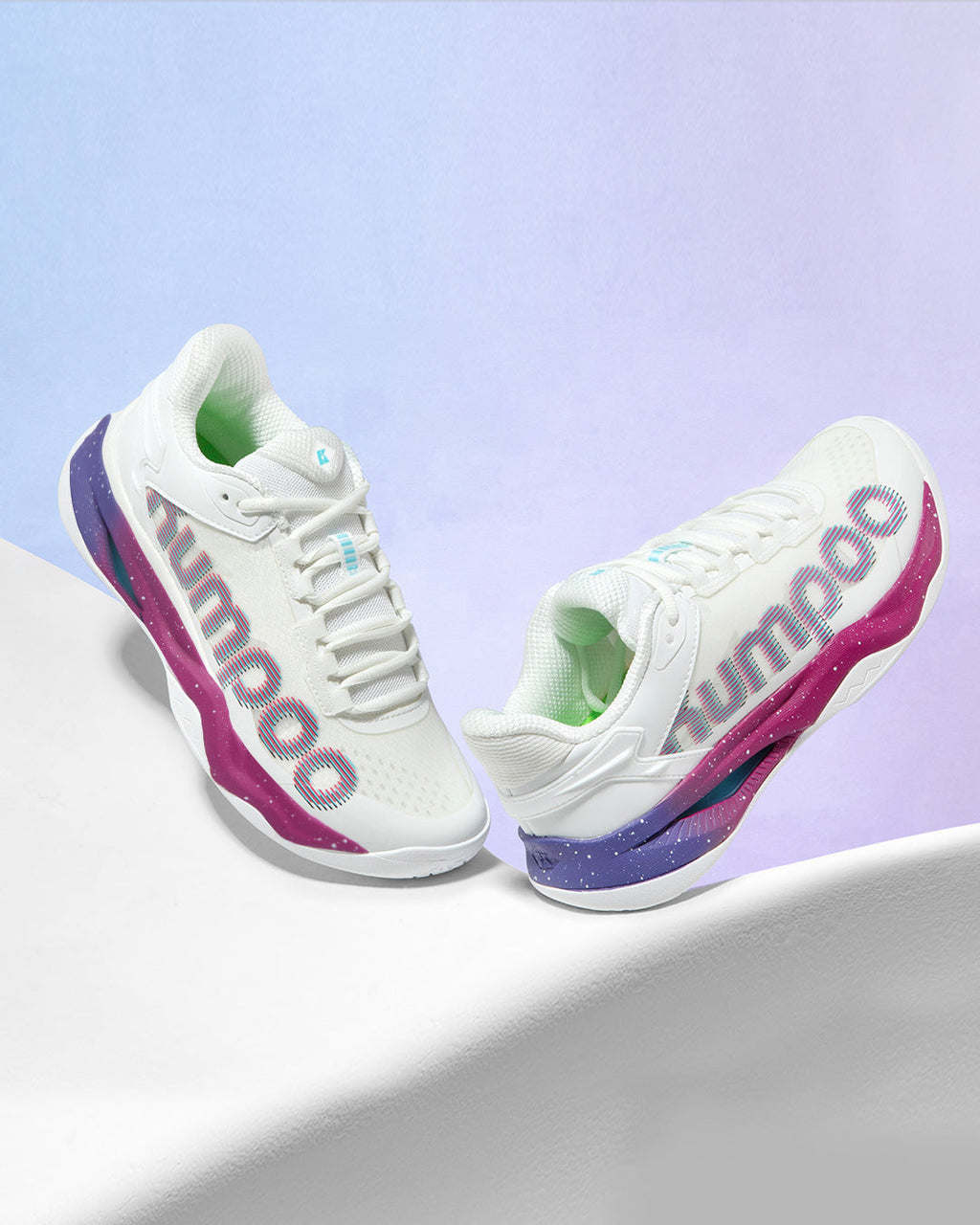 Kumpoo Badminton Shoe- KH-G825 (White/Rose)