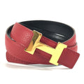 Hermes Belt H Constance Leather Red And Black