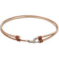 Hermes Glenan Leather Metal Brown White