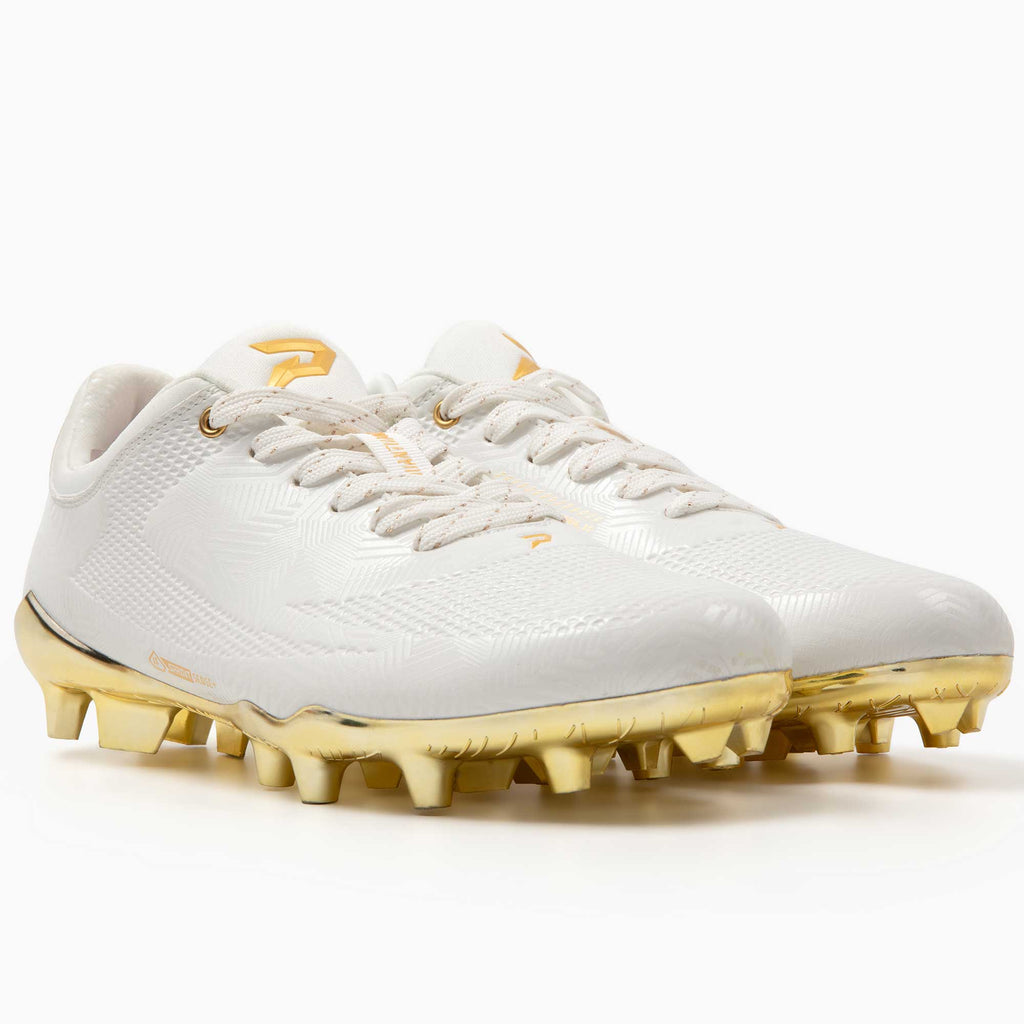 Phenom Elite Quantum Carbon Football Cleats – Gold Rush (White & Gold)