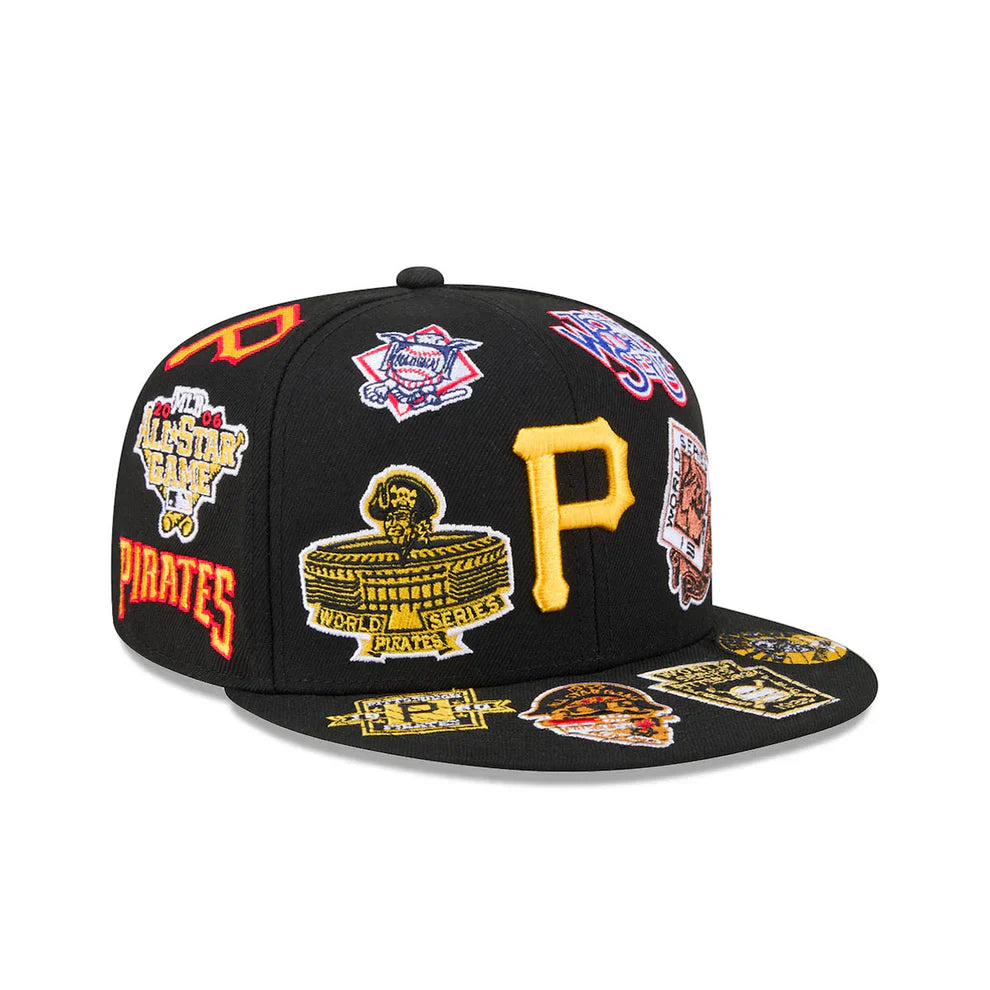 New Era Pittsburgh Pirates All Over 59FIFTY Fitted Hat- Black