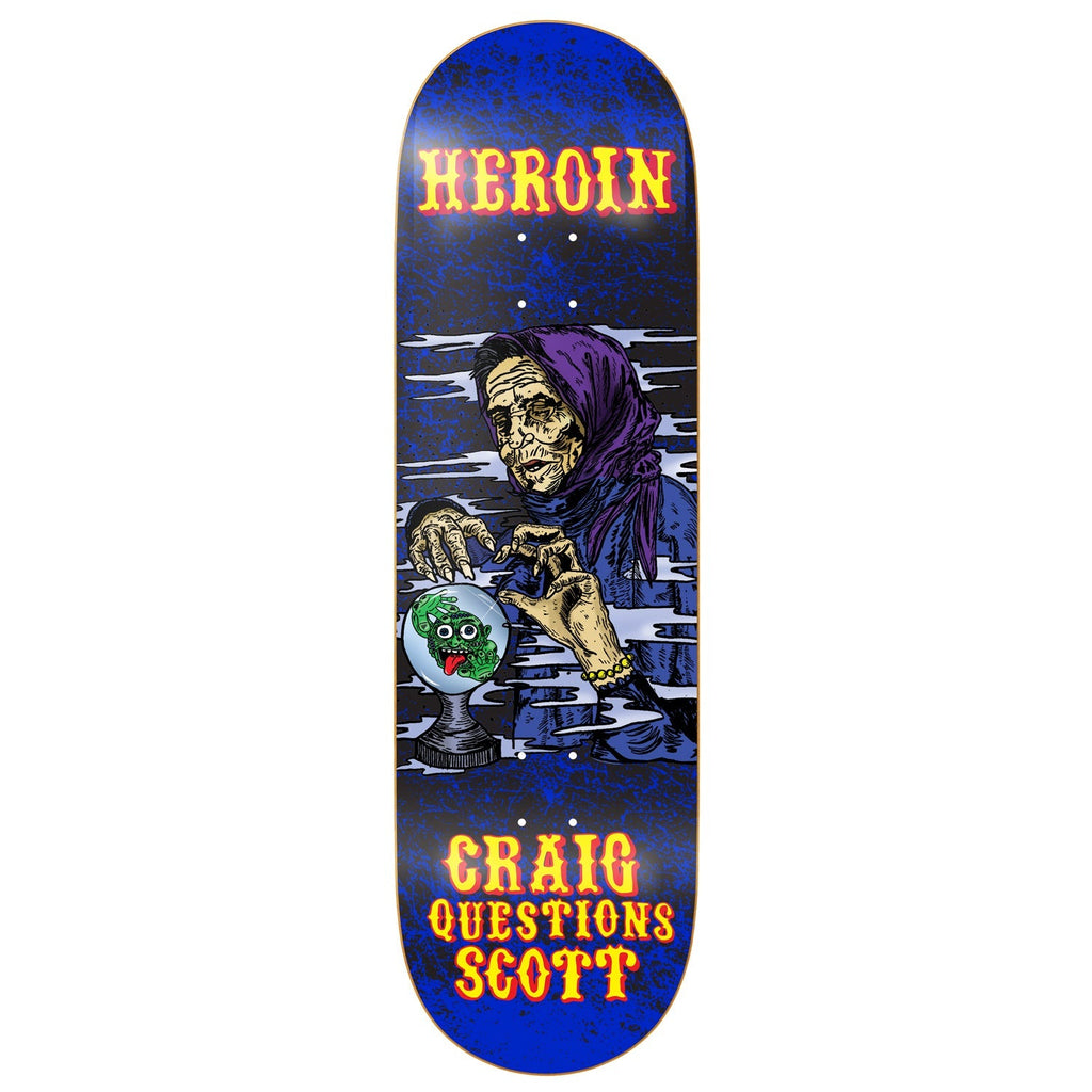 Heroin Skateboard Deck Craig Questions KO2 Fortune Teller 9.25" x 32.5"
