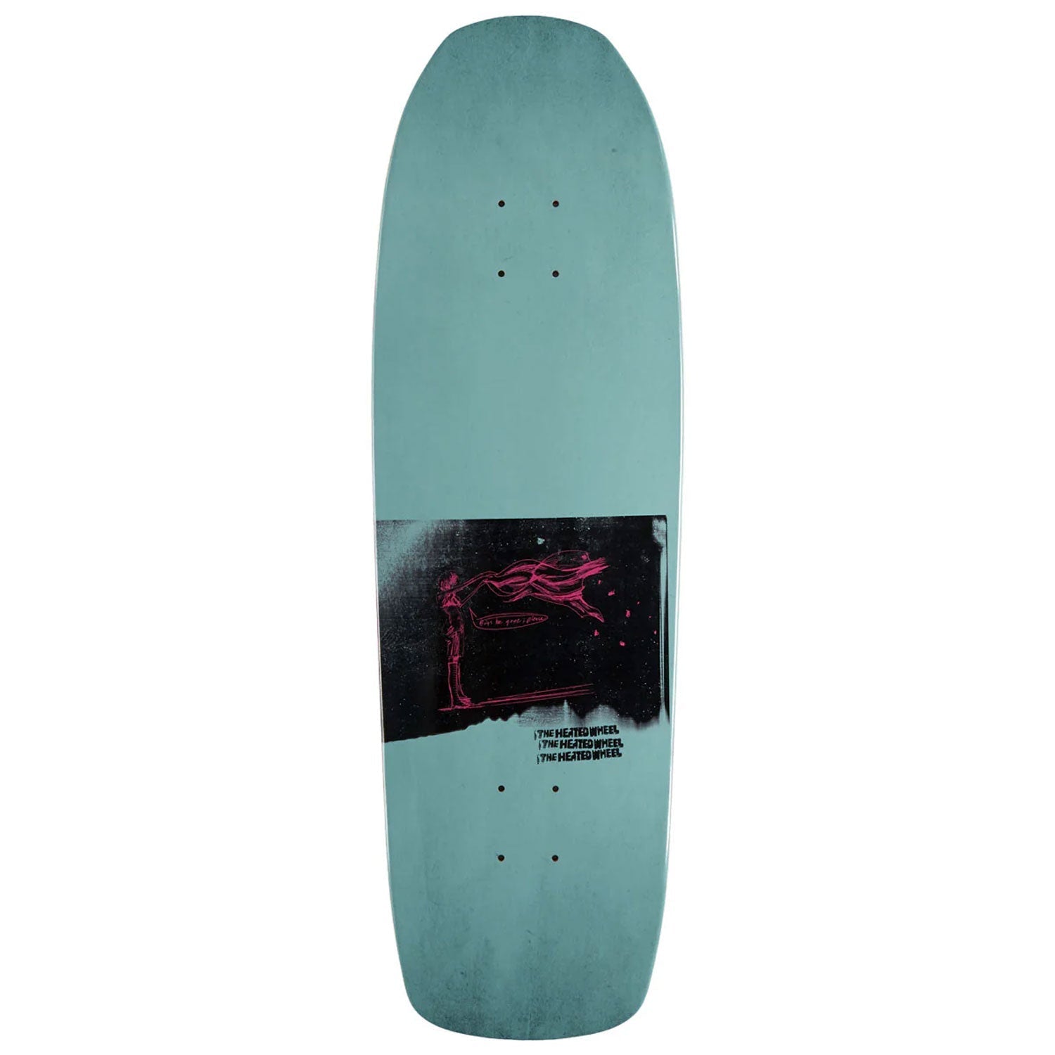 The Heated Wheel Skateboard Deck Bugs Be Gone Mint 9.5" x 32"