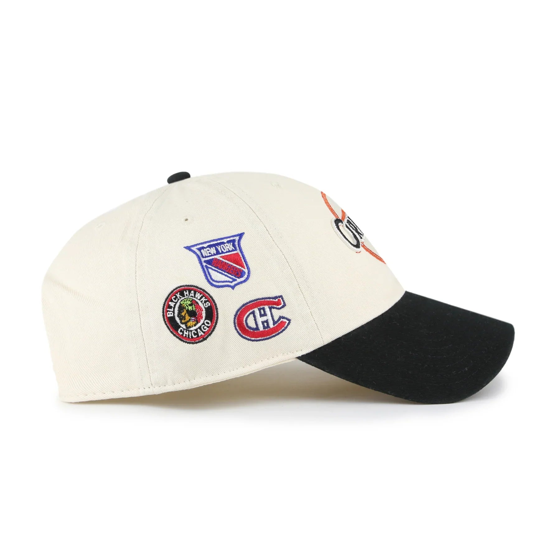 Original Six NHL 47 Brand Men's Cream/Black Vintage Two Tone Clean Up Adjustable Hat