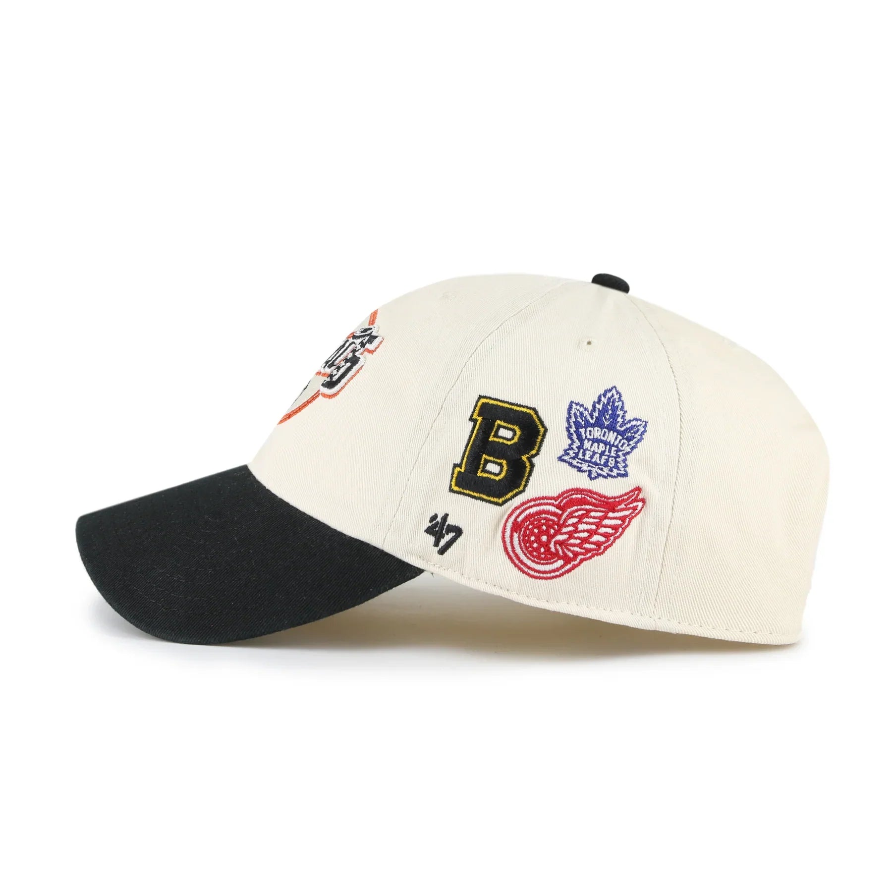 Original Six NHL 47 Brand Men's Cream/Black Vintage Two Tone Clean Up Adjustable Hat