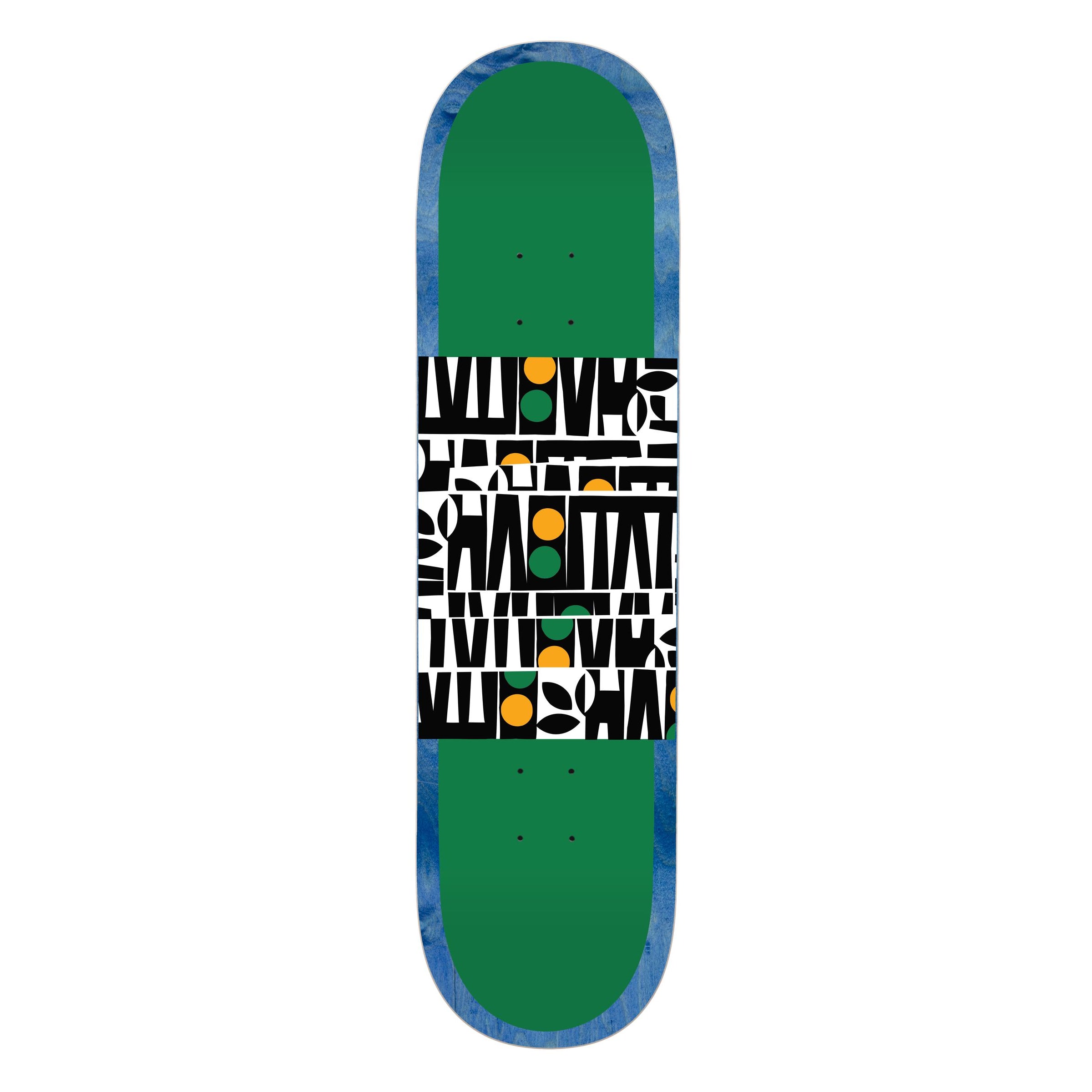 Habitat Skateboard Deck Artisan Apex Stacked Green 8.375" x 32.125"