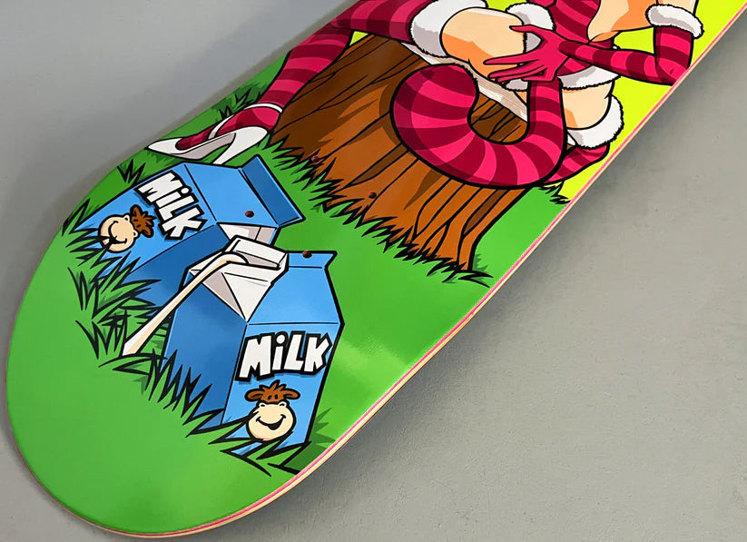 Hook Ups Skateboard Deck Cheshire Cat in Wonderland 8.5" x 32.25"