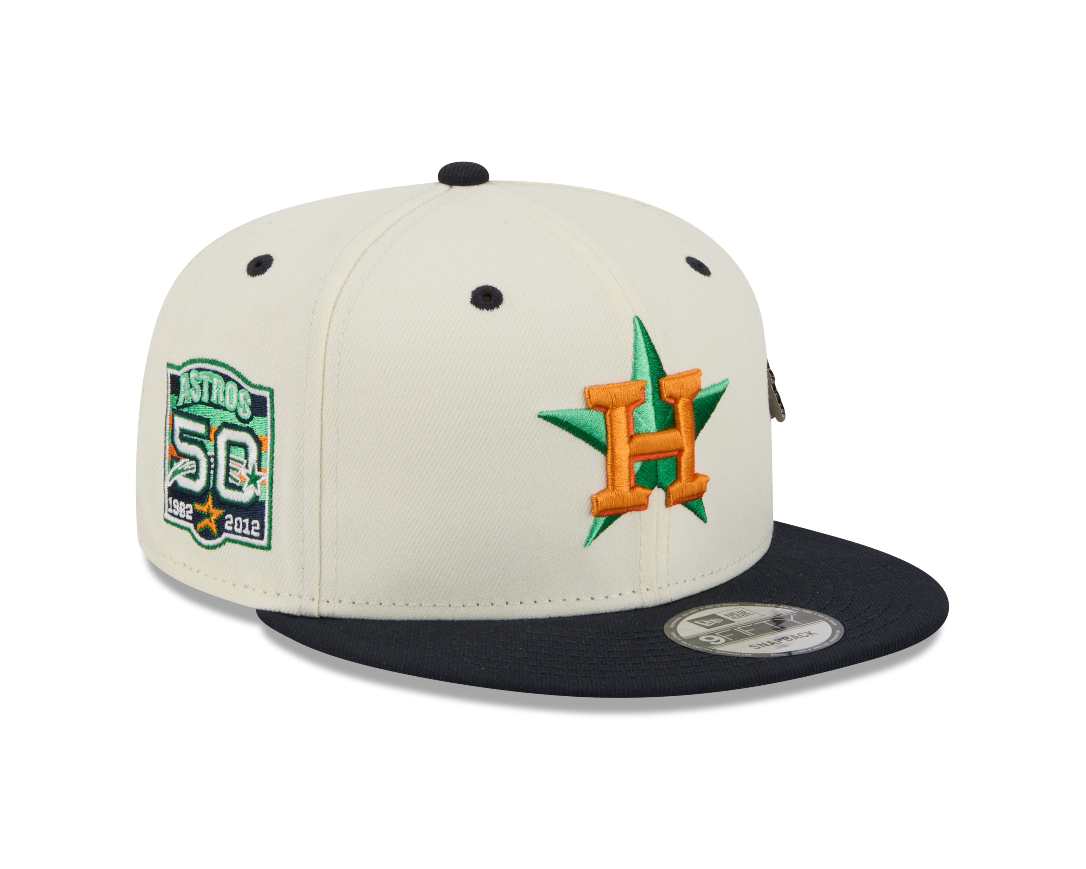 Houston Astros MLB New Era Men's Cream/Navy 9Fifty Mascot Pin Snapback
